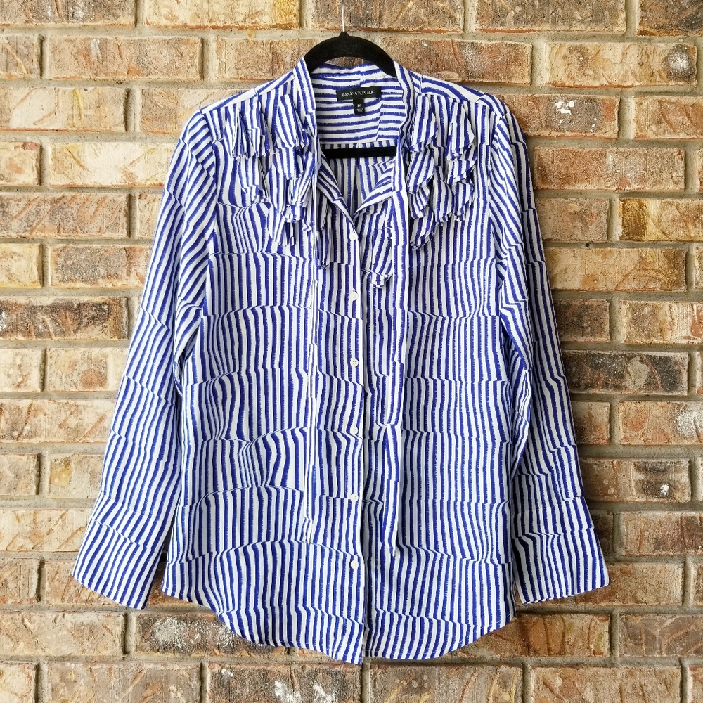 Banana Republic Women's Ruffle Button Down Blouse